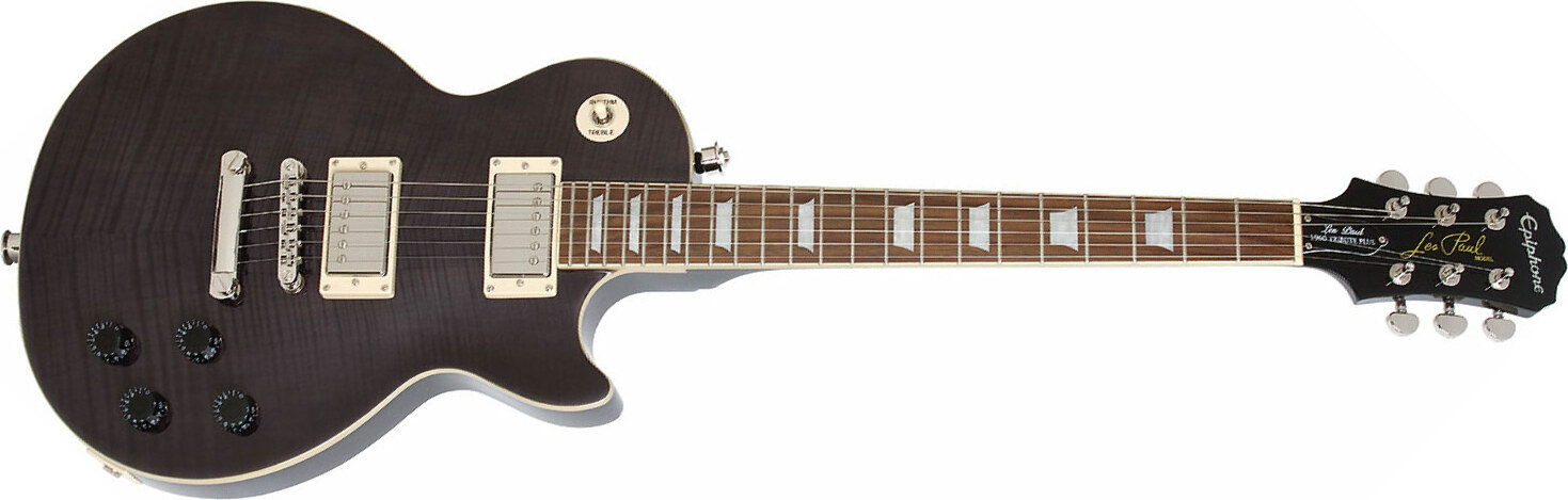 Epiphone Les Paul Tribute Plus Outfit Ch - Midnight Ebony - Enkel gesneden elektrische gitaar - Main picture