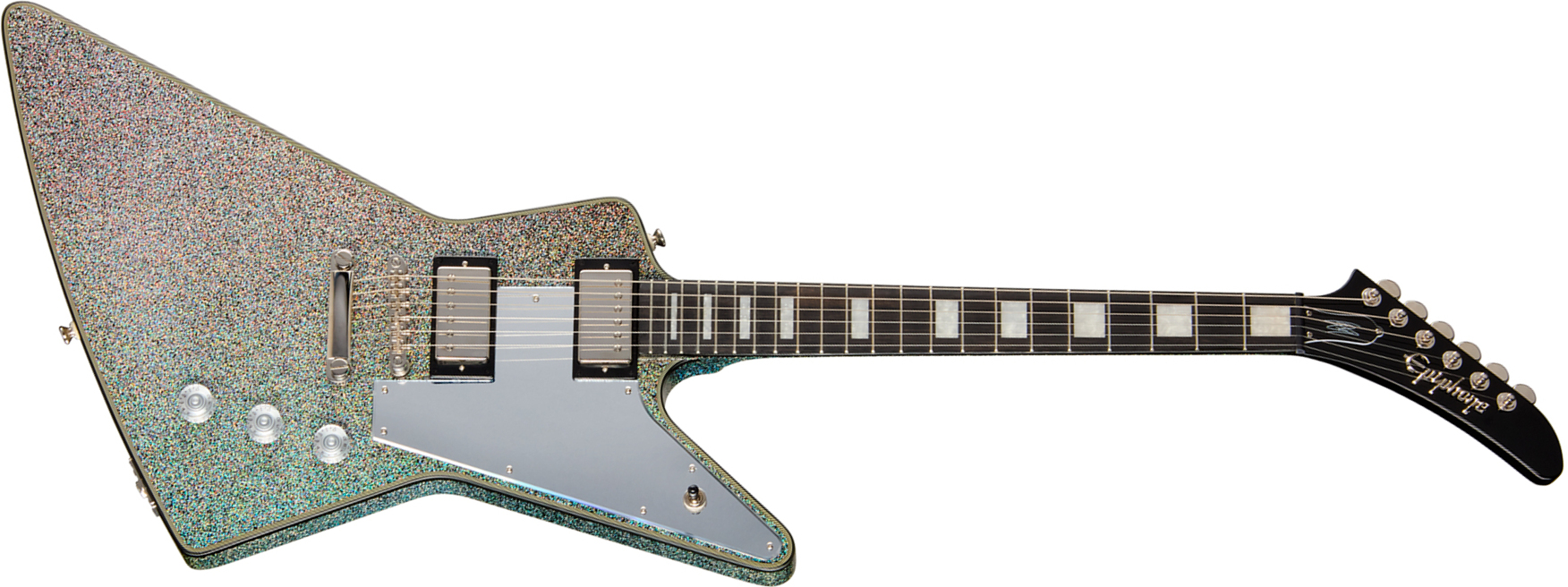 Epiphone Lzzy Hale Explorer Custom Signature 2h Ht Eb - Black Diamond Holographic Sparkle - Metal elektrische gitaar - Main picture