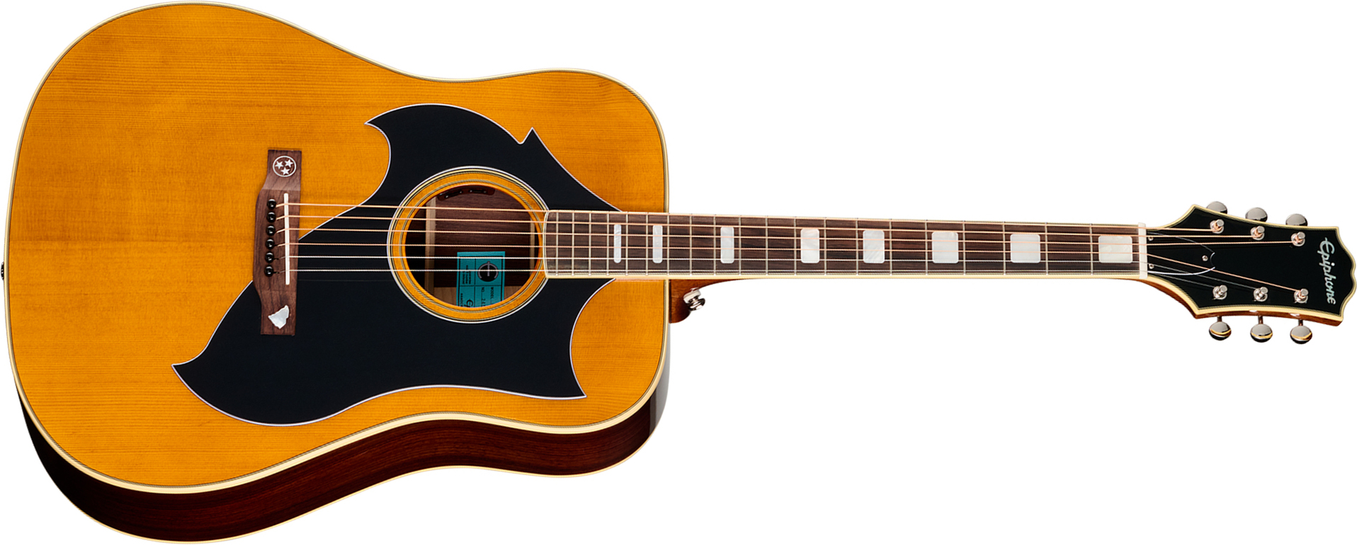 Epiphone Marcus King El Dorado Dreadnought Shsc Epicea Palissandre Rw - Antique Natural - Semi hollow elektriche gitaar - Main picture