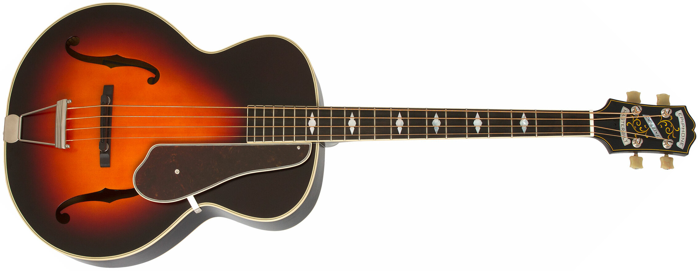 Epiphone Masterbilt Century De Luxe Classic 4-string Acoustic/electric Bass Eb - Vintage Sunburst - Hollow body elektrische bas - Main picture