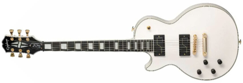 Epiphone Matt Heafy Les Paul Custom Origins Gaucher Signature 2h Fishman Fluence Custom Ht Eb - Bone White - Linkshandige elektrische gitaar - Main pi