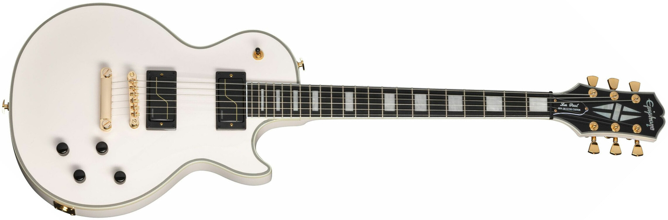 Epiphone Matt Heafy Les Paul Custom Origins Signature 2h Fishman Fluence Custom Ht Eb - Bone White - Enkel gesneden elektrische gitaar - Main picture