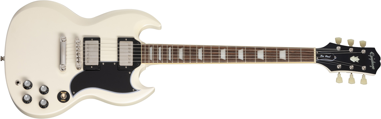 Epiphone Sg Les Paul Standard 1961 2h Ht Lau - Aged Classic White - Guitarra eléctrica de doble corte. - Main picture