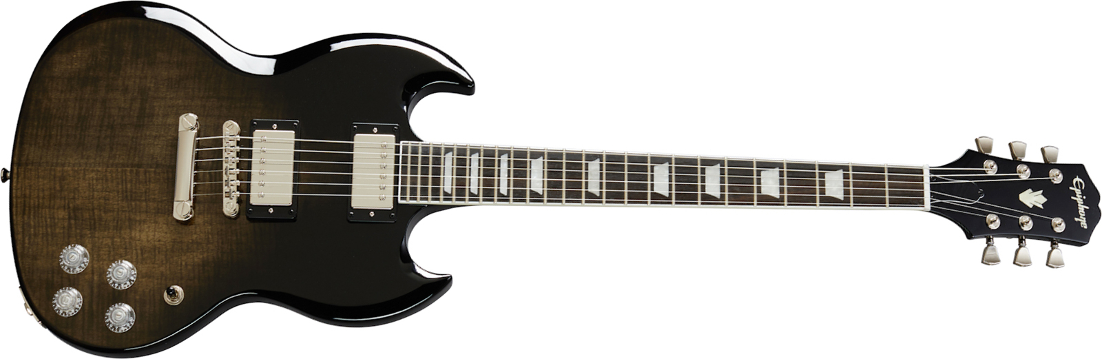 Epiphone Sg Modern Figured 2h Ht Eb - Black Transparent - Guitarra eléctrica de doble corte. - Main picture