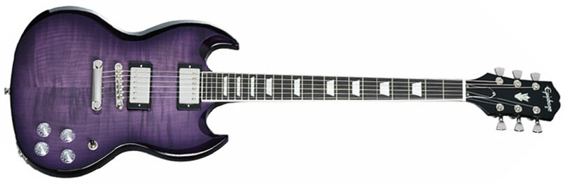 Epiphone Sg Modern Figured Inspired By 2h Ht Eb - Purple Burst - Guitarra eléctrica de doble corte. - Main picture