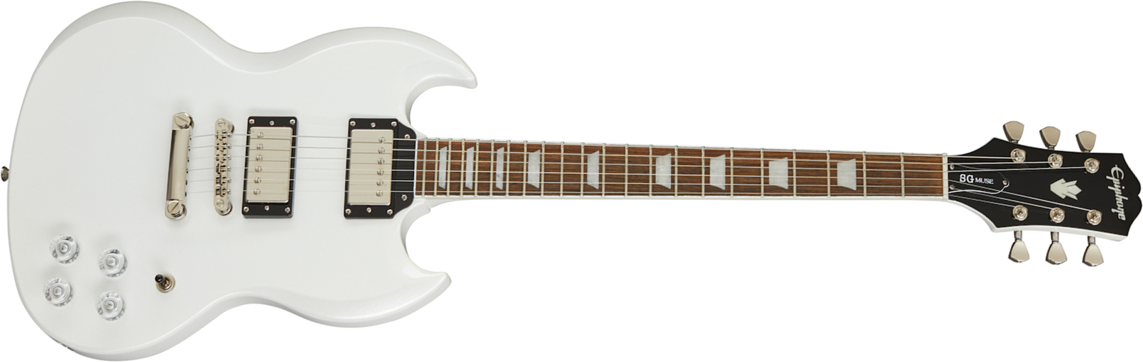 Epiphone Sg Muse Modern 2h Ht Lau - Pearl White Metallic - Retro-rock elektrische gitaar - Main picture