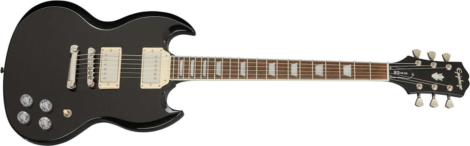 Epiphone Sg Muse Modern 2h Ht Lau - Jet Black Metallic - Retro-rock elektrische gitaar - Main picture