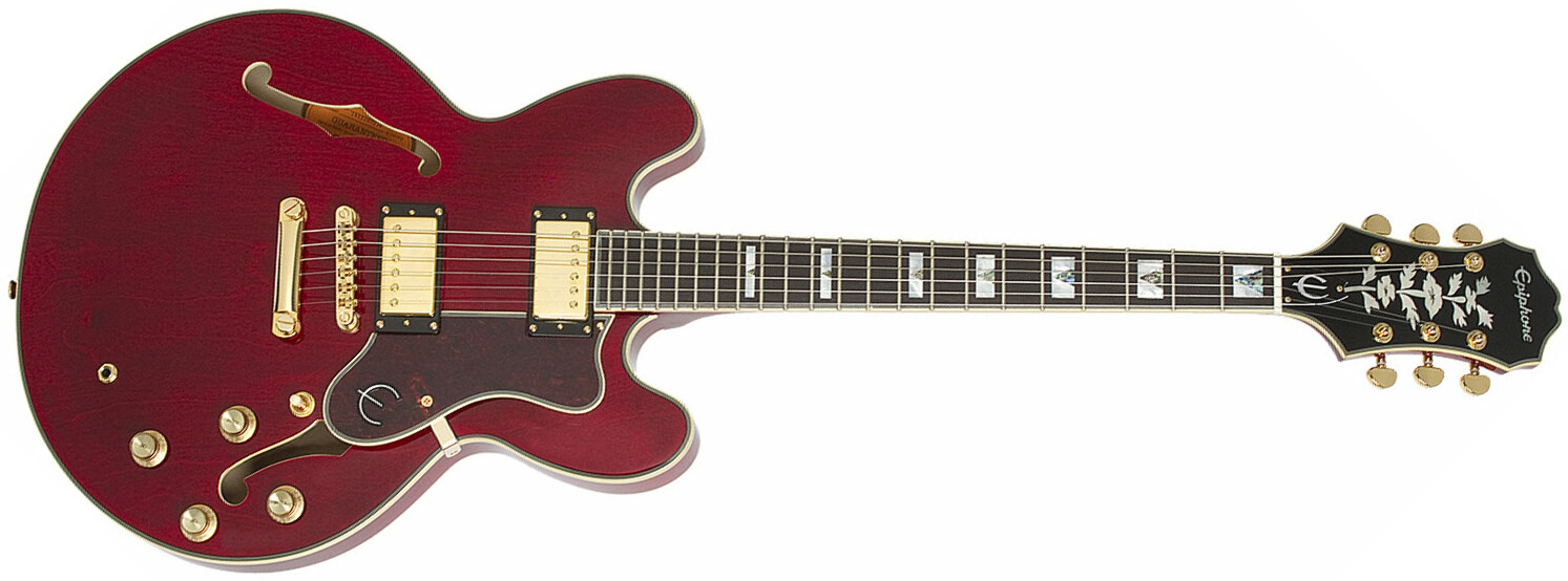 Epiphone Sheraton Ii Pro 2018 Hh Ht Pf - Wine Red - Semi hollow elektriche gitaar - Main picture