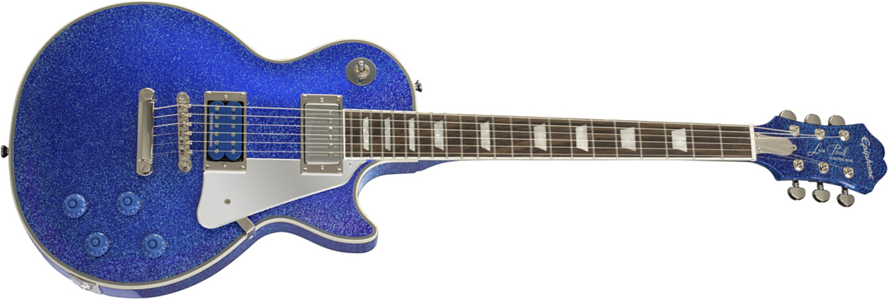 Epiphone Tommy Thayer Les Paul Electric Blue Outfit Signature 2h Ht Lau - Blue - Enkel gesneden elektrische gitaar - Main picture