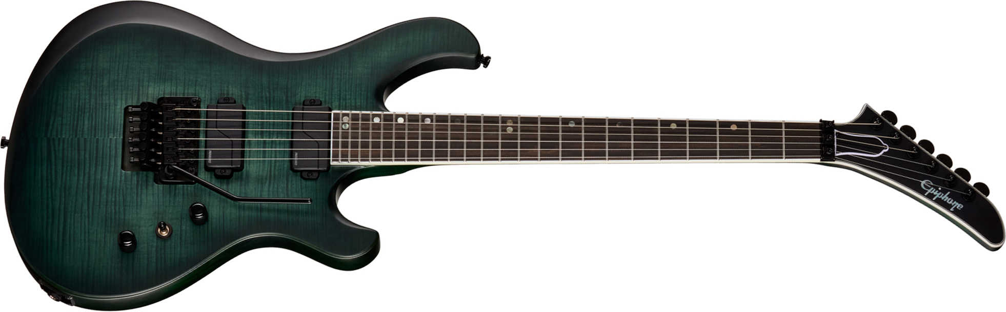 Epiphone Victory Prophecy Modern 2h Fishman Fluence Ht Eb - Aqua Smoke Satin - Elektrische gitaar in Strat vorm - Main picture