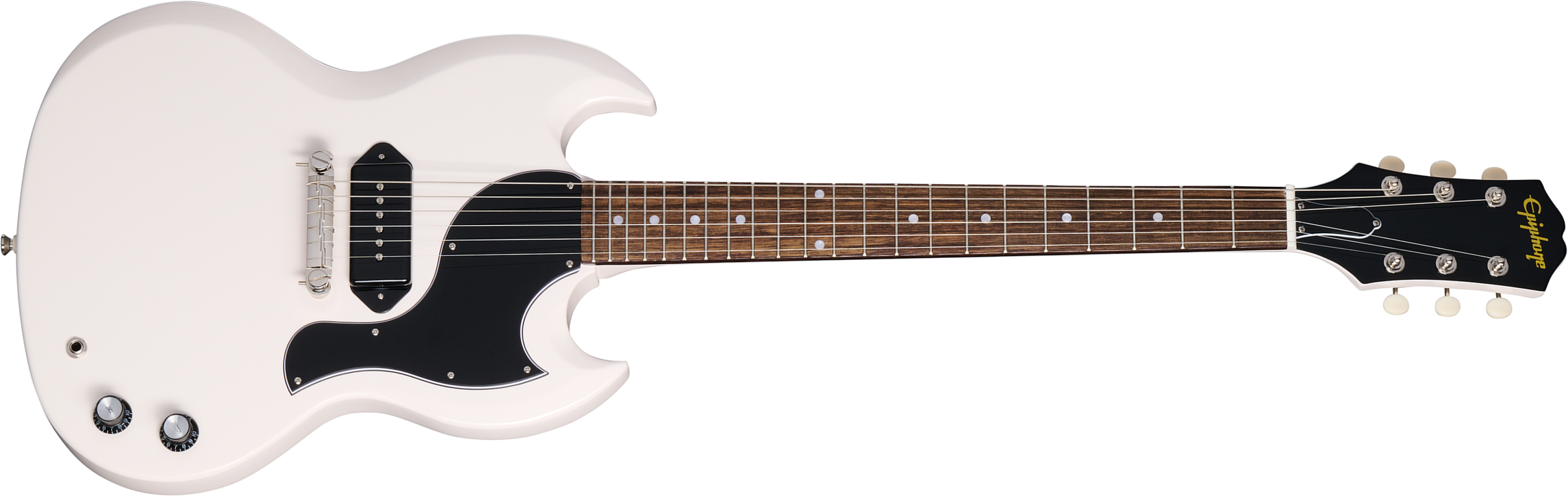 Epiphone Yungblood Sg Junior Ltd Signature 1s P90 Ht Lau - Classic White - Guitarra eléctrica de doble corte. - Main picture