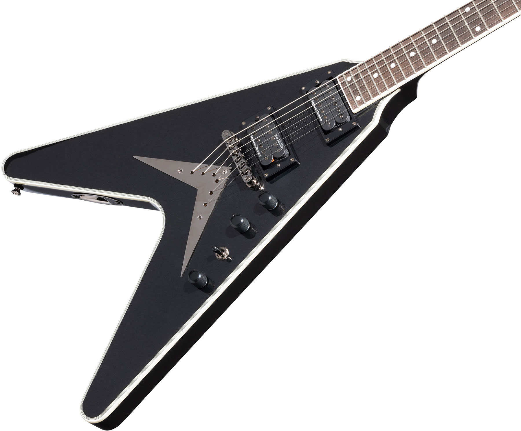 Epiphone Dave Mustaine Flying V Prophecy 2h Fishman Fluence Ht Eb - Black Metallic - Metalen elektrische gitaar - Variation 3