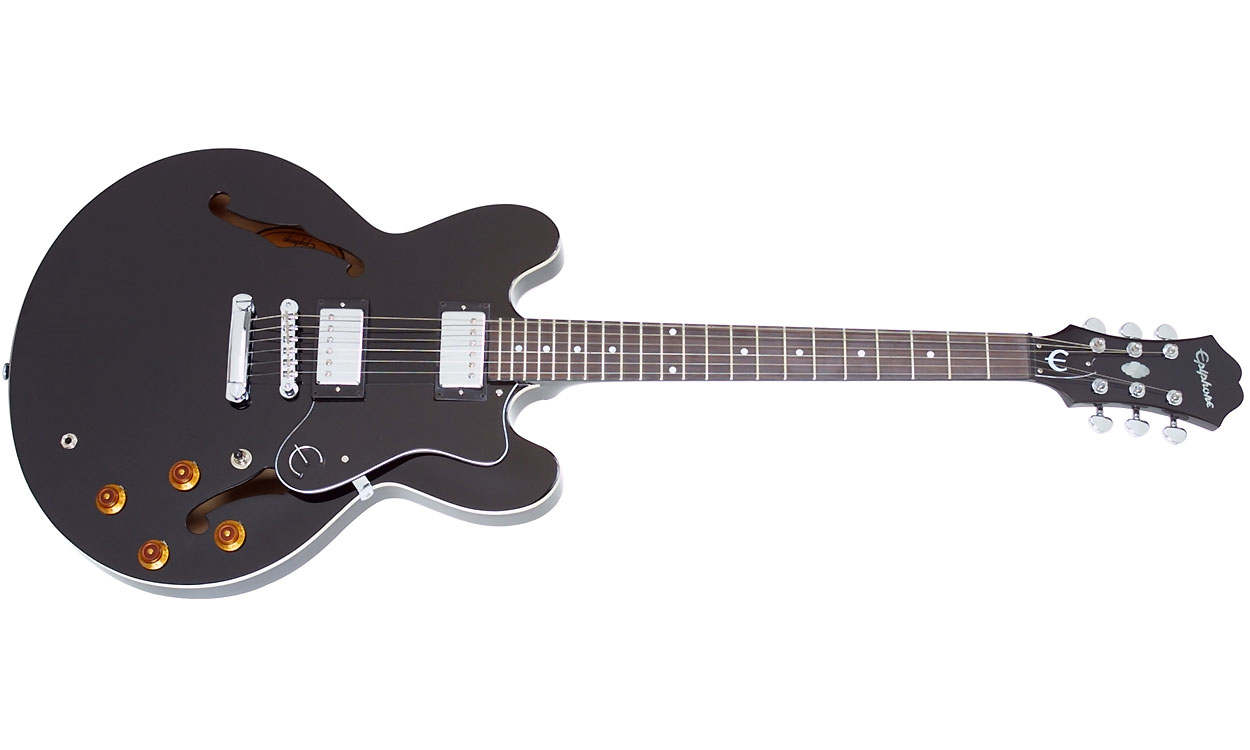 Epiphone Dot Ch - Ebony - Semi hollow elektriche gitaar - Variation 2