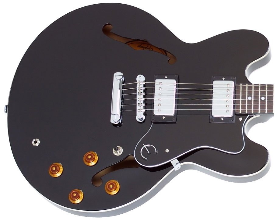 Epiphone Dot Ch - Ebony - Semi hollow elektriche gitaar - Variation 1