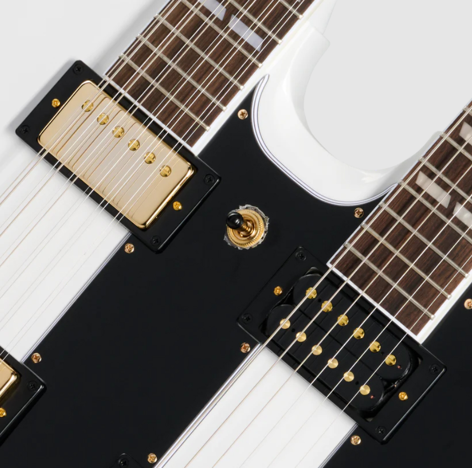 Epiphone Eds1275 Doubleneck Ibg 6/12c 2h Ht Lau - Alpine White - Dubbelhals gitaar - Variation 2