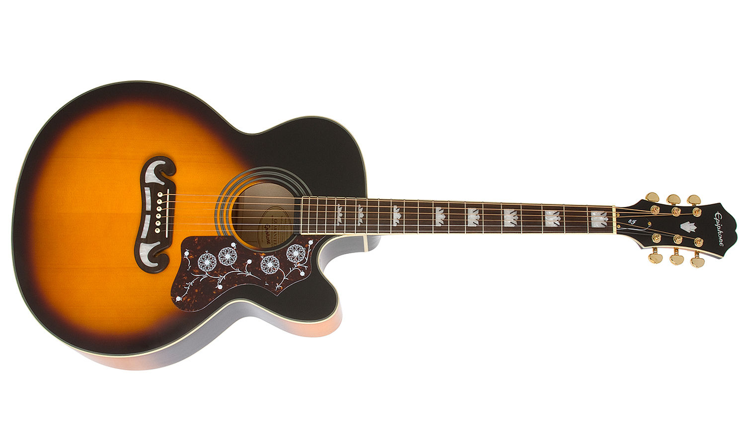 Epiphone Ej-200sce 2018 Jumbo Cw Epicea Erable Pf - Vintage Sunburst - Elektro-akoestische gitaar - Variation 1