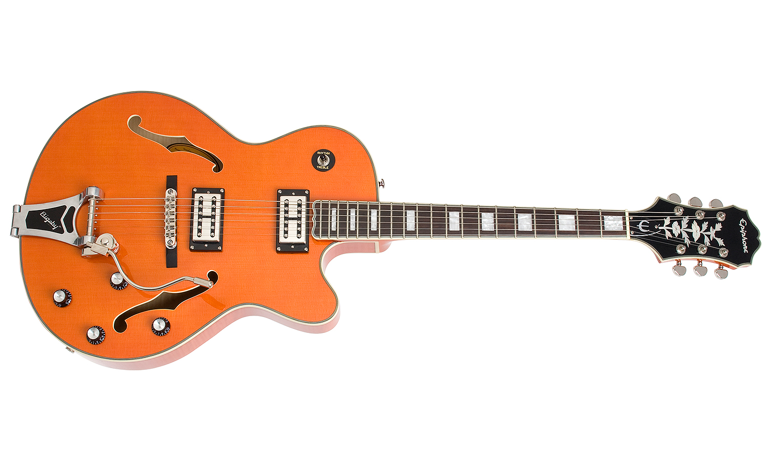 Epiphone Emperor Swingster Bigsby Gh - Sunrise Orange - Hollow bodytock elektrische gitaar - Variation 1