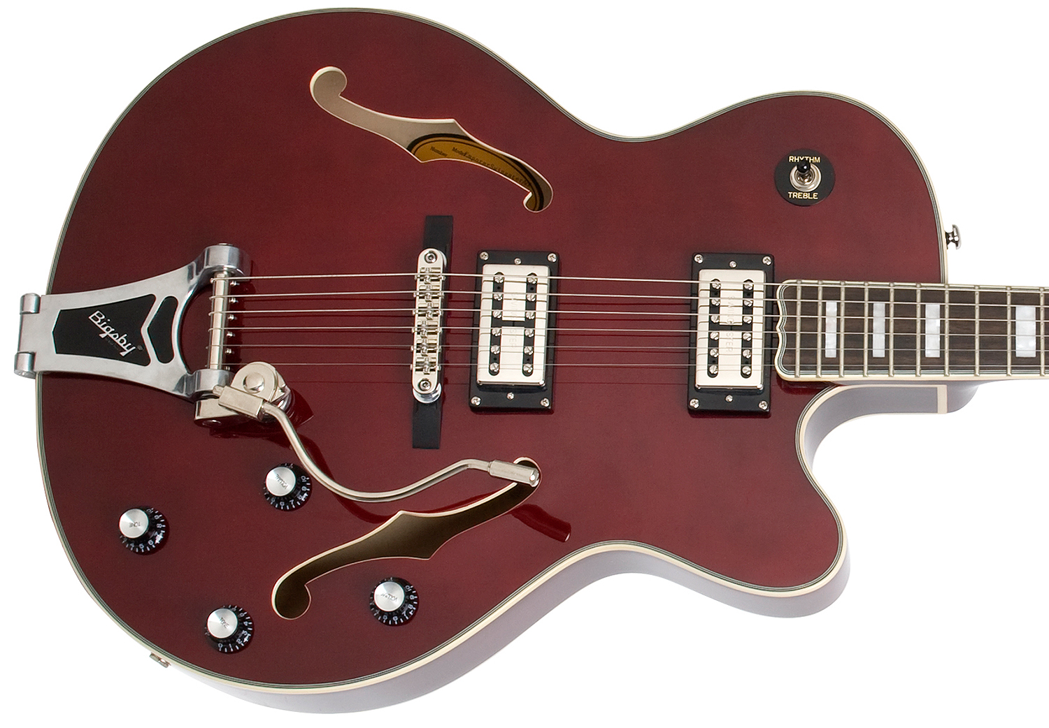 Epiphone Emperor Swingster Bigsby Gh - Wine Red - Hollow bodytock elektrische gitaar - Variation 1