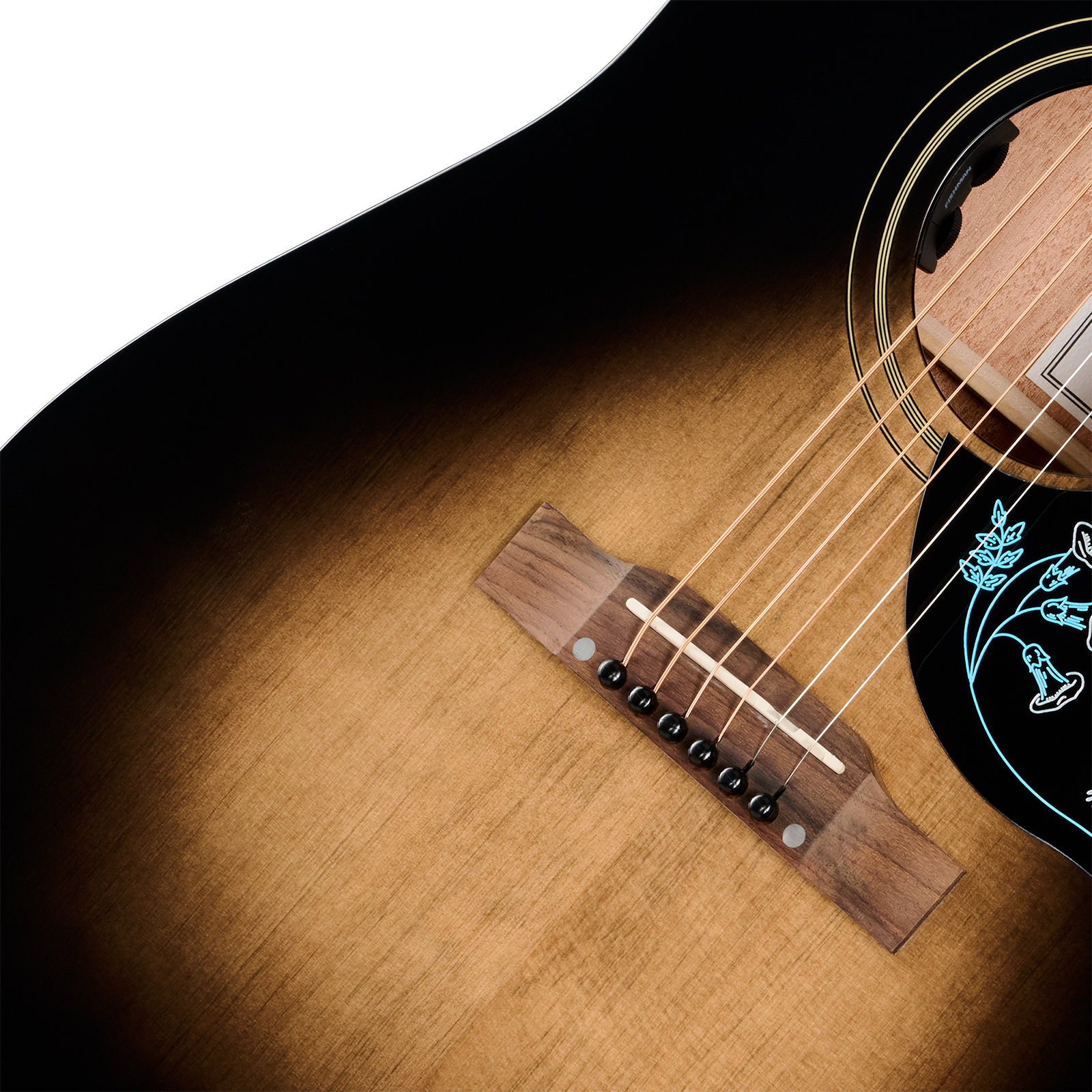 Epiphone Eric Church Hummingbird Dark Signature Dreadnought Shsc Epicea Acajou Rw - Cobra Burst - Folk gitaar - Variation 2