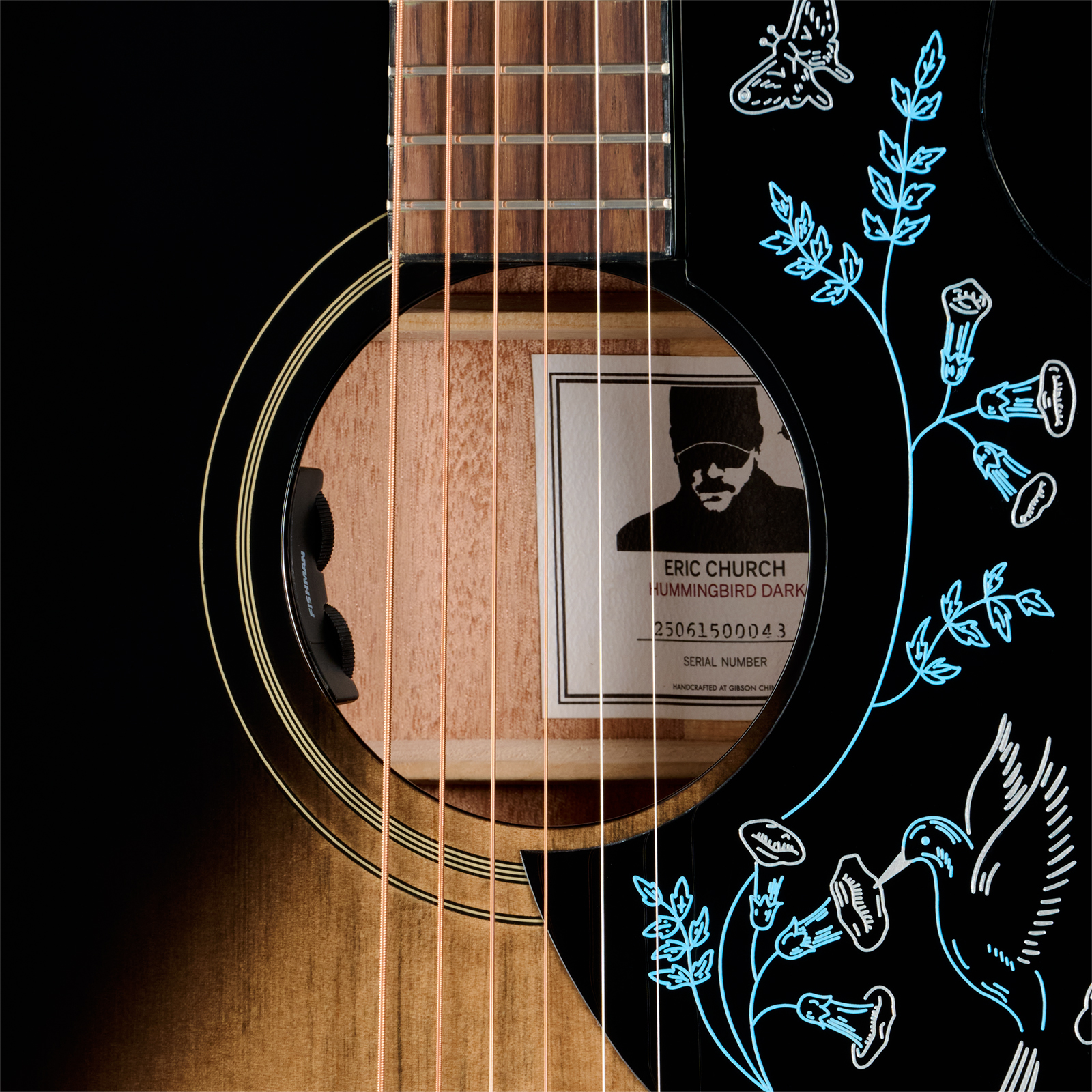 Epiphone Eric Church Hummingbird Dark Signature Dreadnought Shsc Epicea Acajou Rw - Cobra Burst - Folk gitaar - Variation 4
