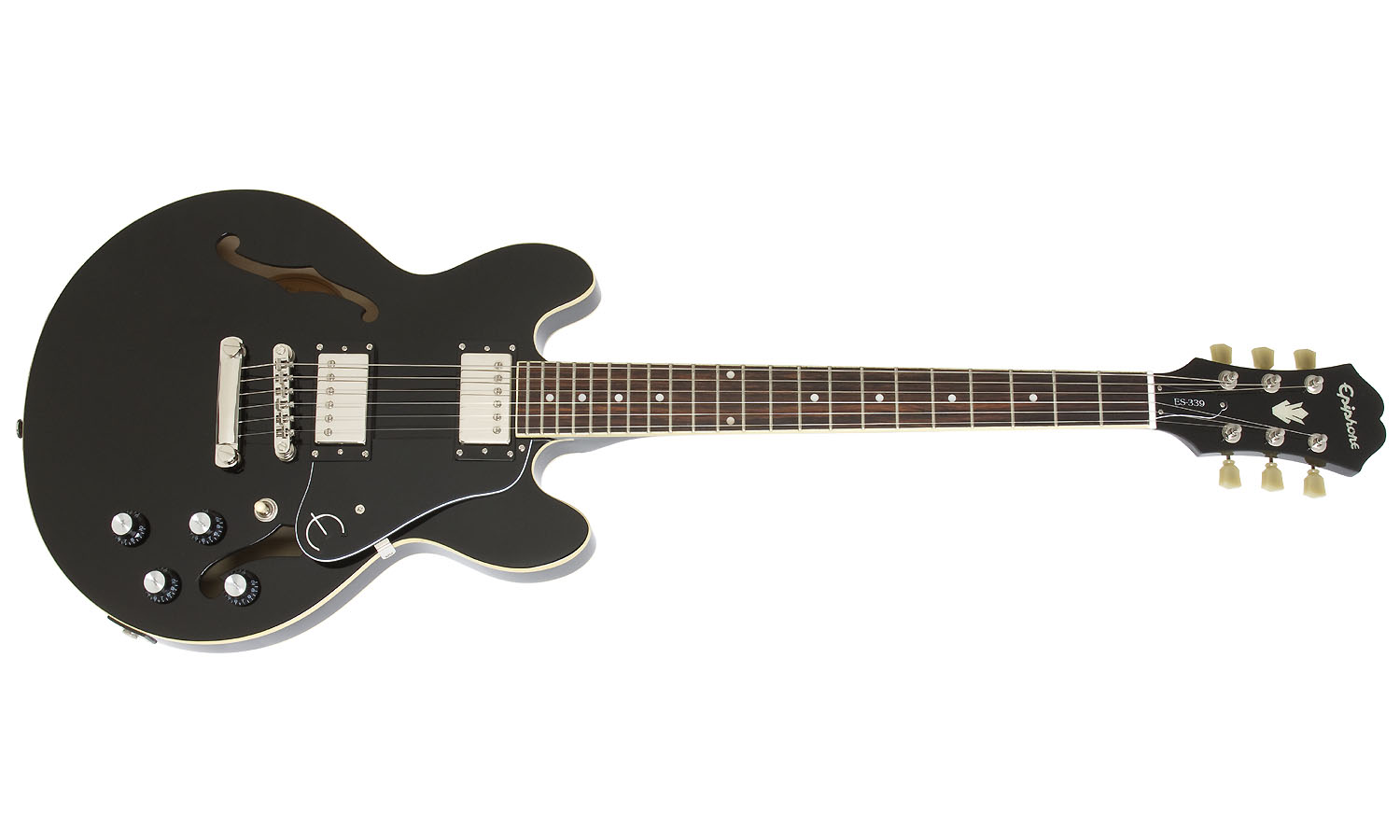 Epiphone Es-339 Pro Ch - Ebony - Semi hollow elektriche gitaar - Variation 1