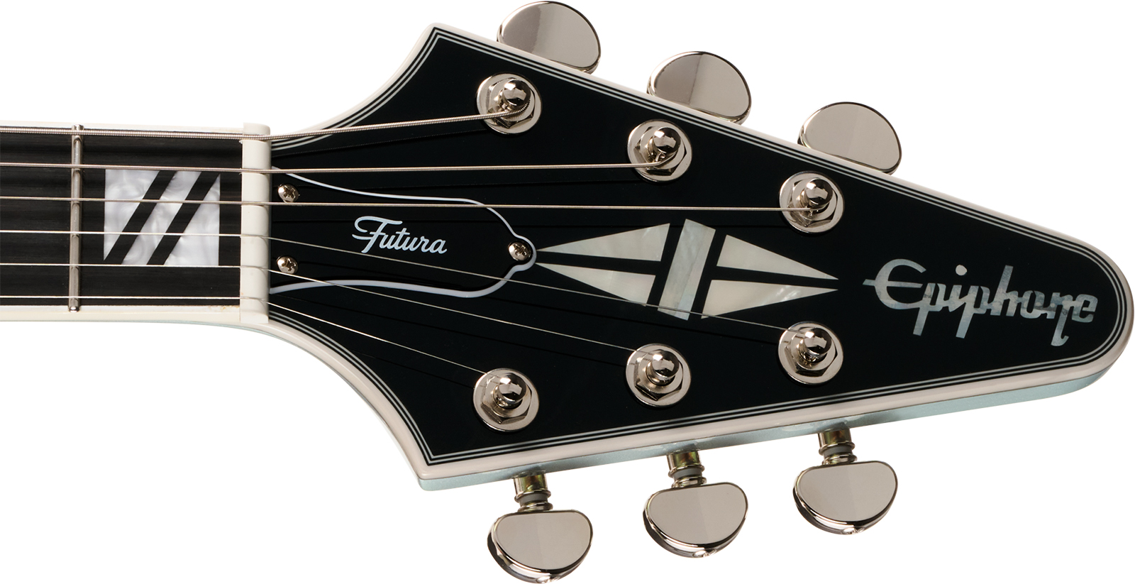 Epiphone Flying V Custom Futura Ibg 2h Ht Eb - Quicksilver Shift - Metal elektrische gitaar - Variation 4