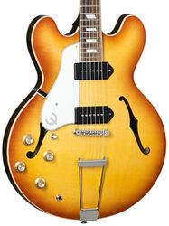 Linkshandige elektrische gitaar Epiphone Casino USA LH - Royal tan