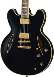 Semi hollow elektriche gitaar Epiphone Emily Wolfe Sheraton Stealth - Black aged