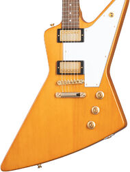 Metalen elektrische gitaar Epiphone Original 1958 Explorer Korina White Pickguard - Aged natural