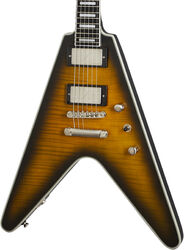 Retro-rock elektrische gitaar Epiphone Modern Prophecy Flying V - Yellow tiger aged