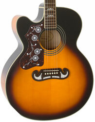 Linkshandige folkgitaar Epiphone Modern J-200 EC Studio LH - Vintage sunburst