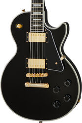 Enkel gesneden elektrische gitaar Epiphone Les Paul Custom - Ebony