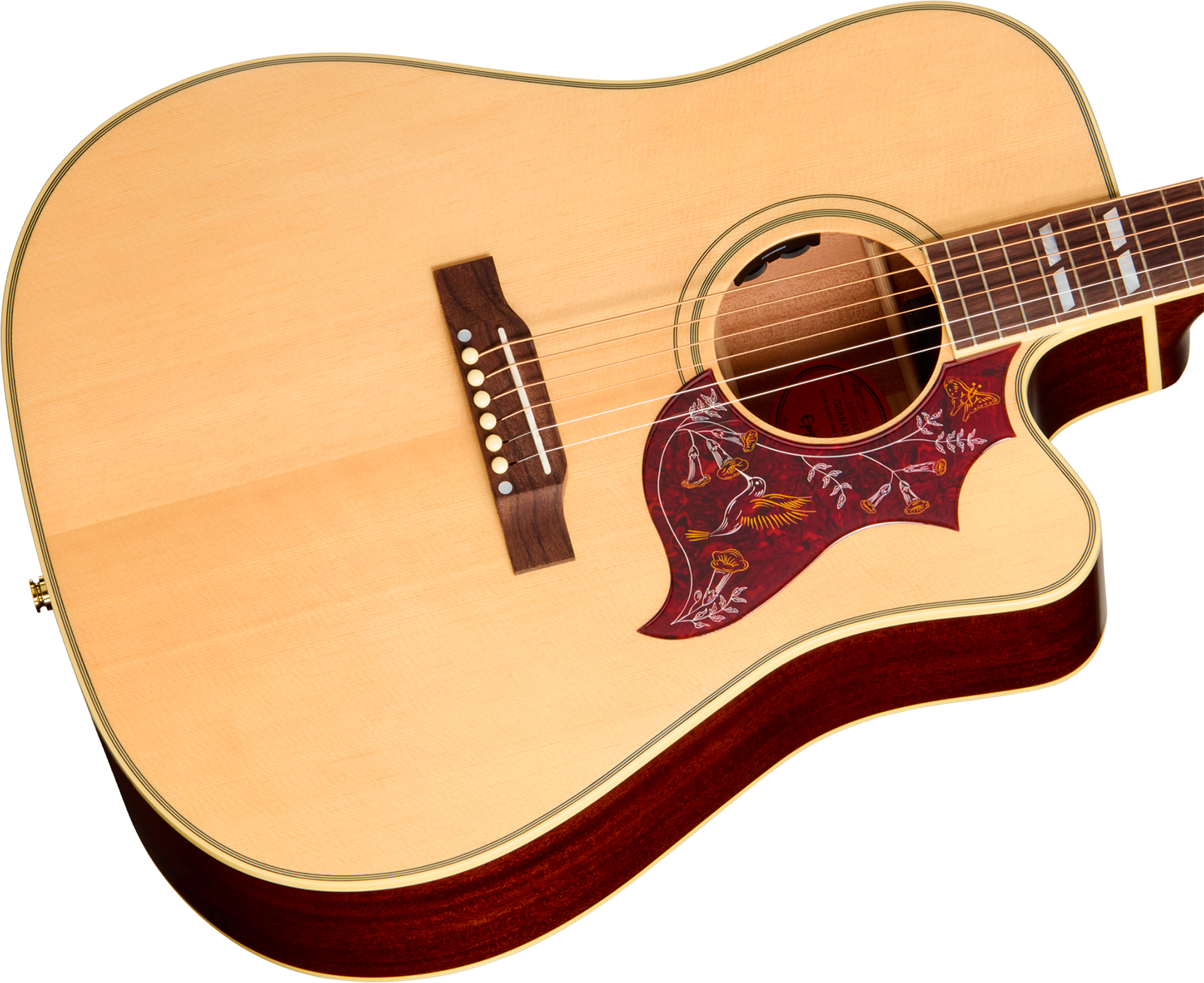 Epiphone Hummingbird Standard Ec Ibg Dreadnought Cw Epicea Acajou Rw - Natural - Folk gitaar - Variation 2