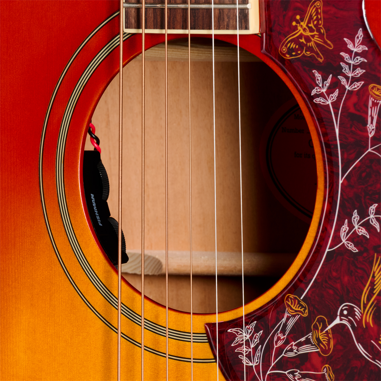 Epiphone Hummingbird Standard Ec Ibg Dreadnought Cw Epicea Acajou Rw - Cherry Sunburst - Folk gitaar - Variation 3