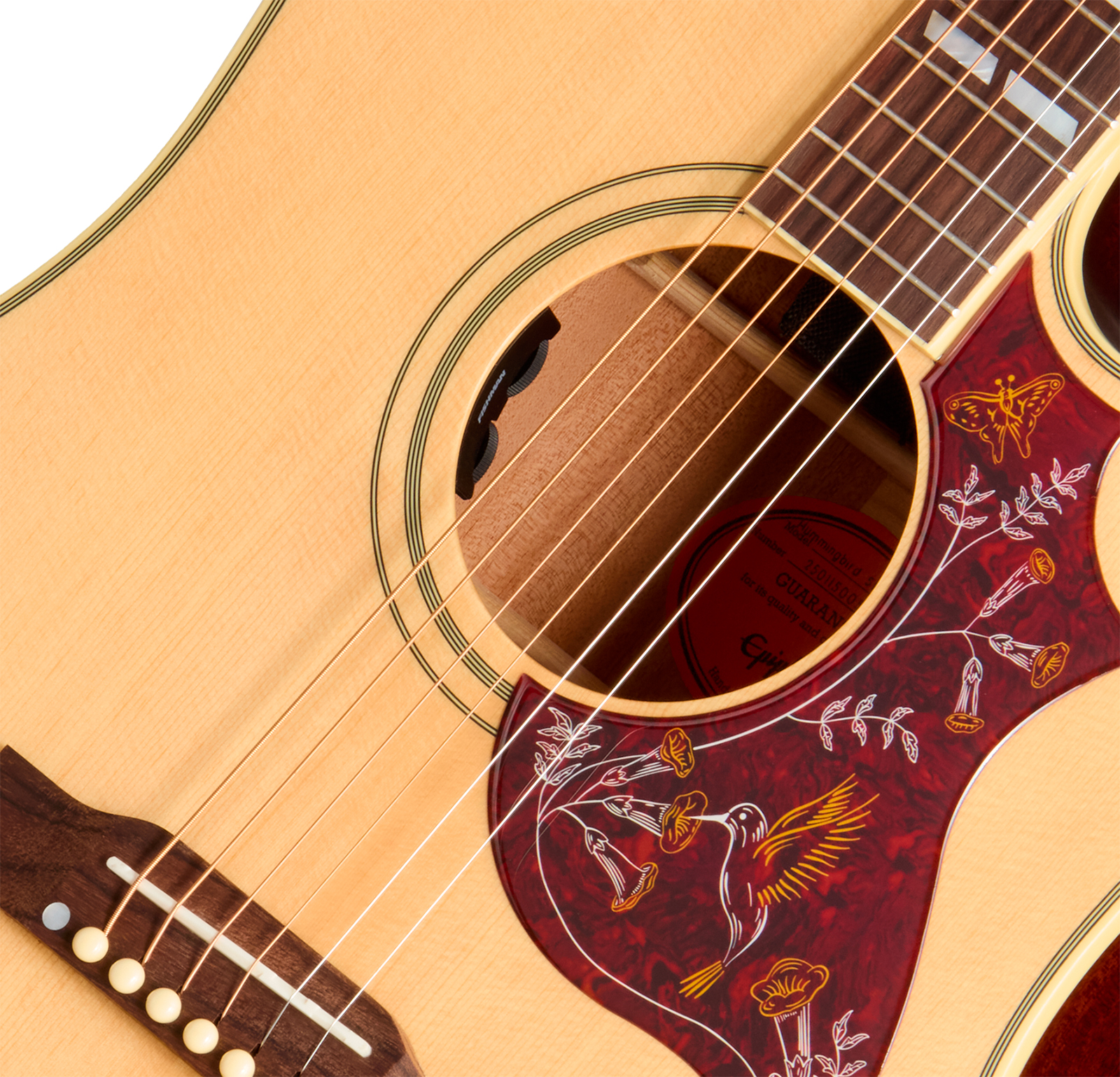 Epiphone Hummingbird Standard Ec Ibg Dreadnought Cw Epicea Acajou Rw - Natural - Folk gitaar - Variation 3