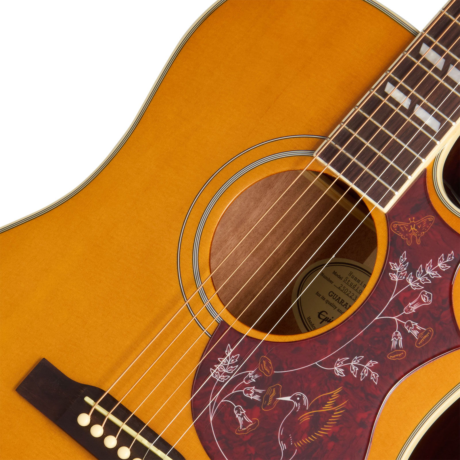 Epiphone Hummingbird Studio Ec Lh Gaucher Ibg Dreadnought Cw Epicea Acajou Rw - Natural - Folk gitaar - Variation 2