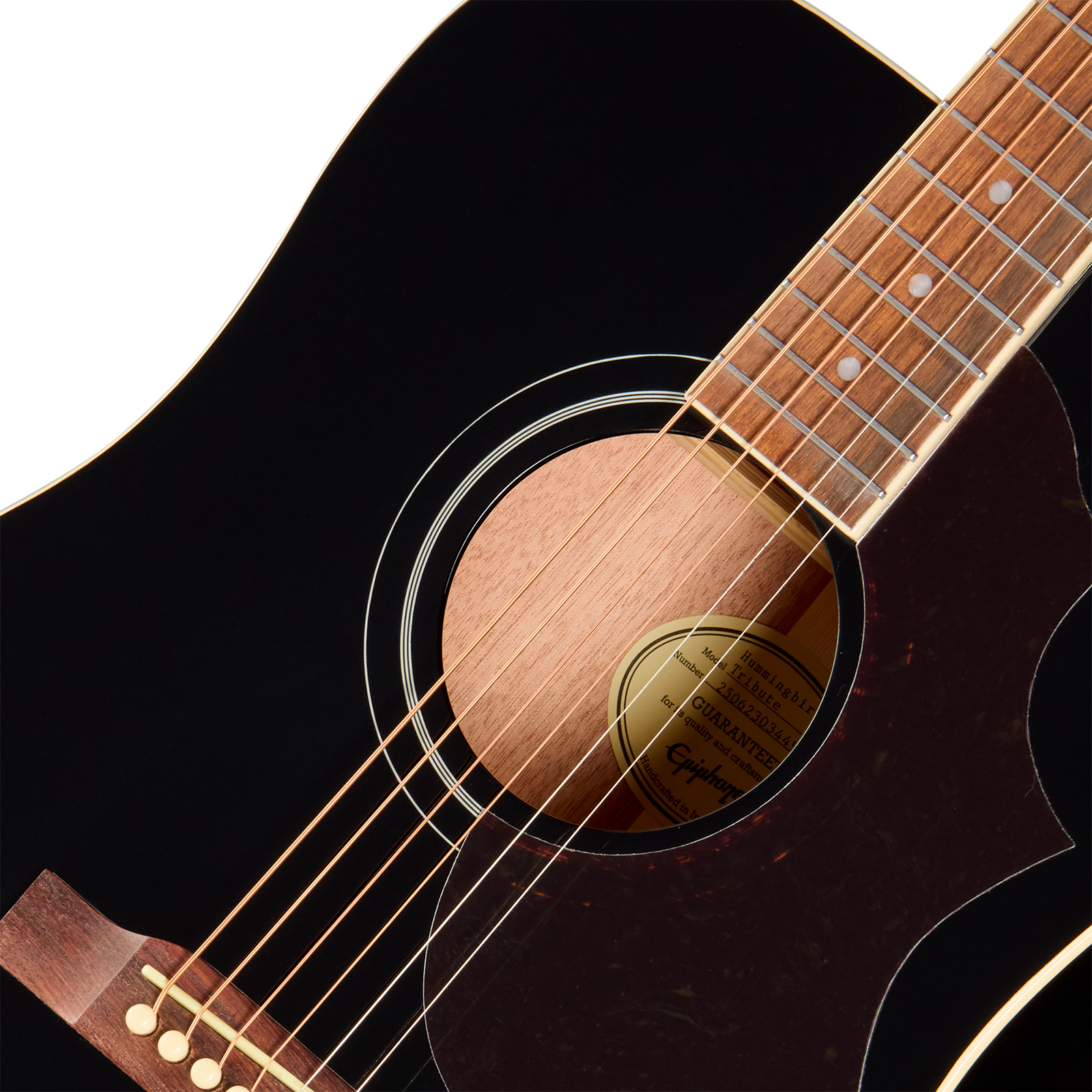 Epiphone Hummingbird Tribute Dreadnought Shsc Epicea Acajou Lau - Ebony - Folk gitaar - Variation 2