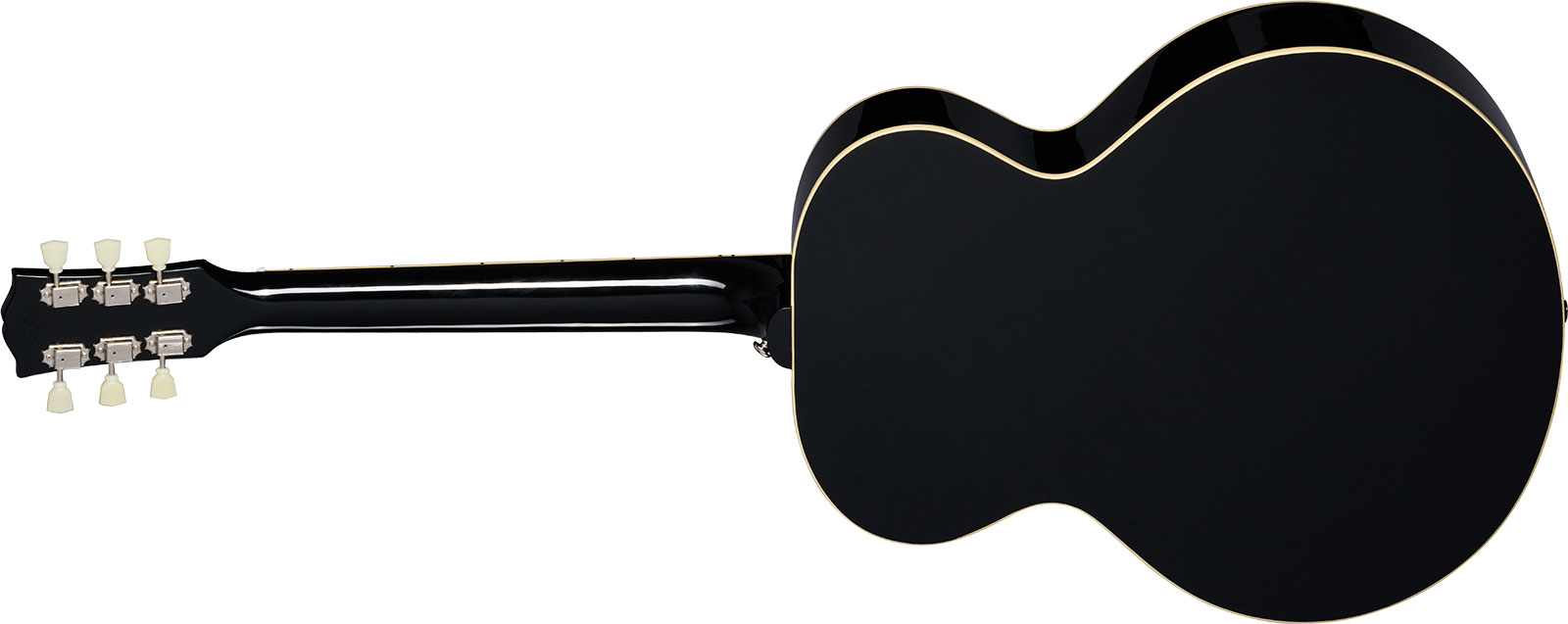 Epiphone J180 Ls Inspired By Jumbo Epicea Acajou Lau - Ebony - Elektro-akoestische gitaar - Variation 1