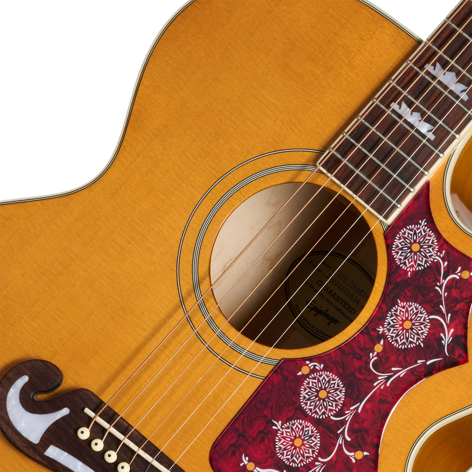 Epiphone J200 Studio Ec Lh Gaucher Ibg Jumbo Cw Epicea Acajou Rw - Natural - Folk gitaar - Variation 2