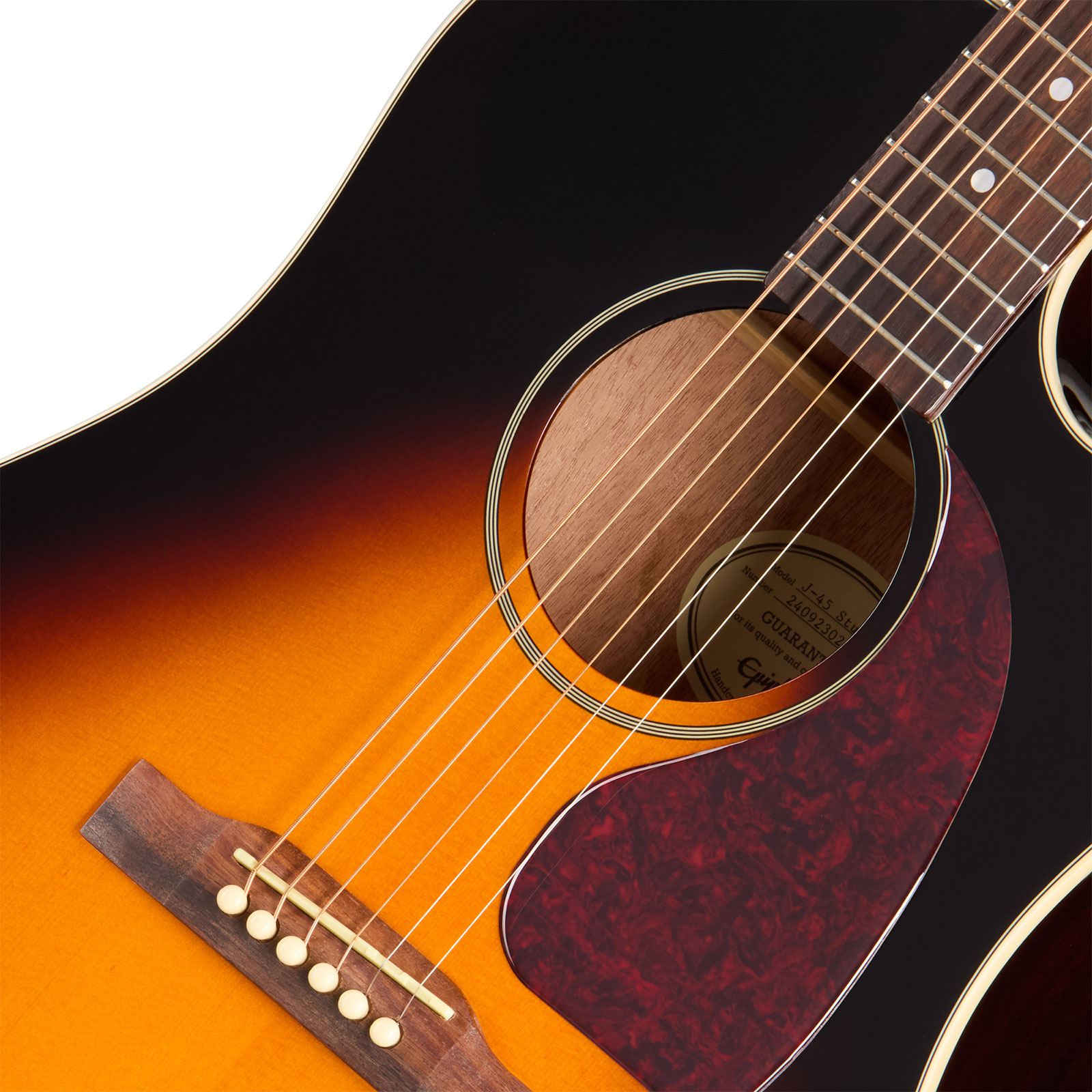 Epiphone J45 Studio Ec Lh Gaucher Ibg Dreadnought Cw Epicea Acajou Rw - Vintage Sunburst - Folk gitaar - Variation 2