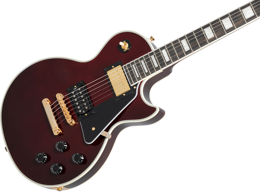 Epiphone Jerry Cantrell Les Paul Custom Wino Signature 2h Ht Eb - Wine Red - Enkel gesneden elektrische gitaar - Variation 3