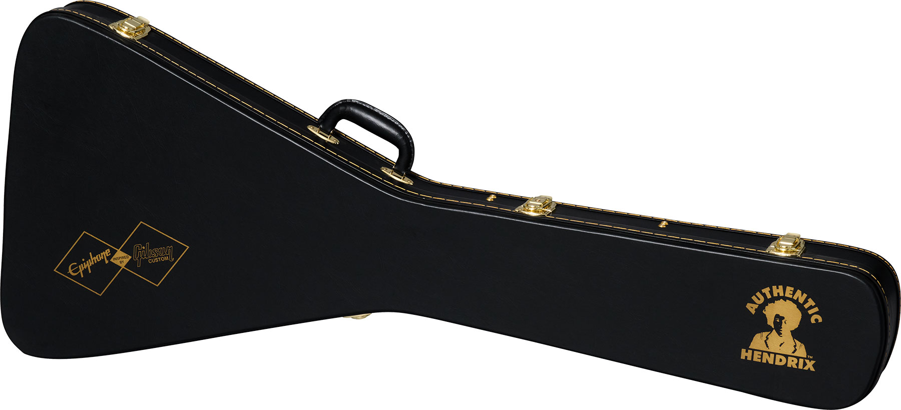 Epiphone Jimi Hendrix Flying V Love Drops Signature 2h Gibson Trem Lau - Ebony - Kenmerkende elektrische gitaar - Variation 5