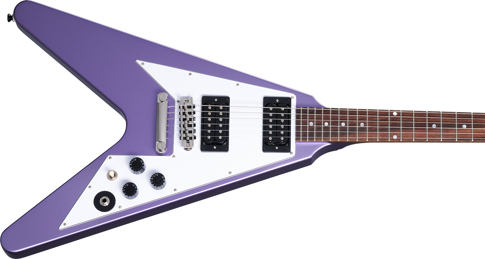 Epiphone Kirk Hammett Flying V 1979 Signature 2h Gibson  Ht Rw - Purple Metallic - Kenmerkende elektrische gitaar - Variation 3