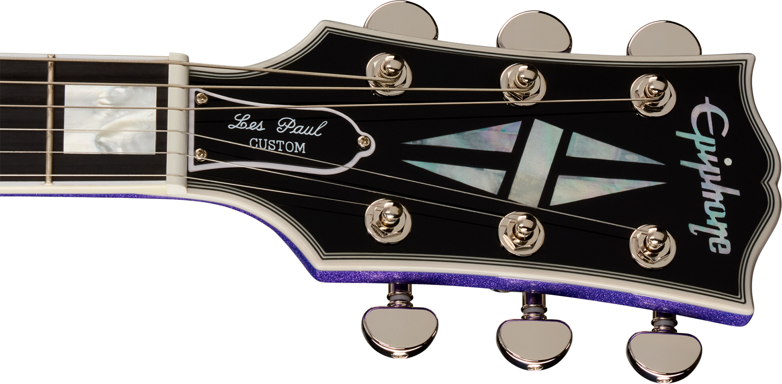 Epiphone Les Paul Custom Igc 2h Gibson Ht Eb - Amethyst Sparkle - Single cut gitaar - Variation 4