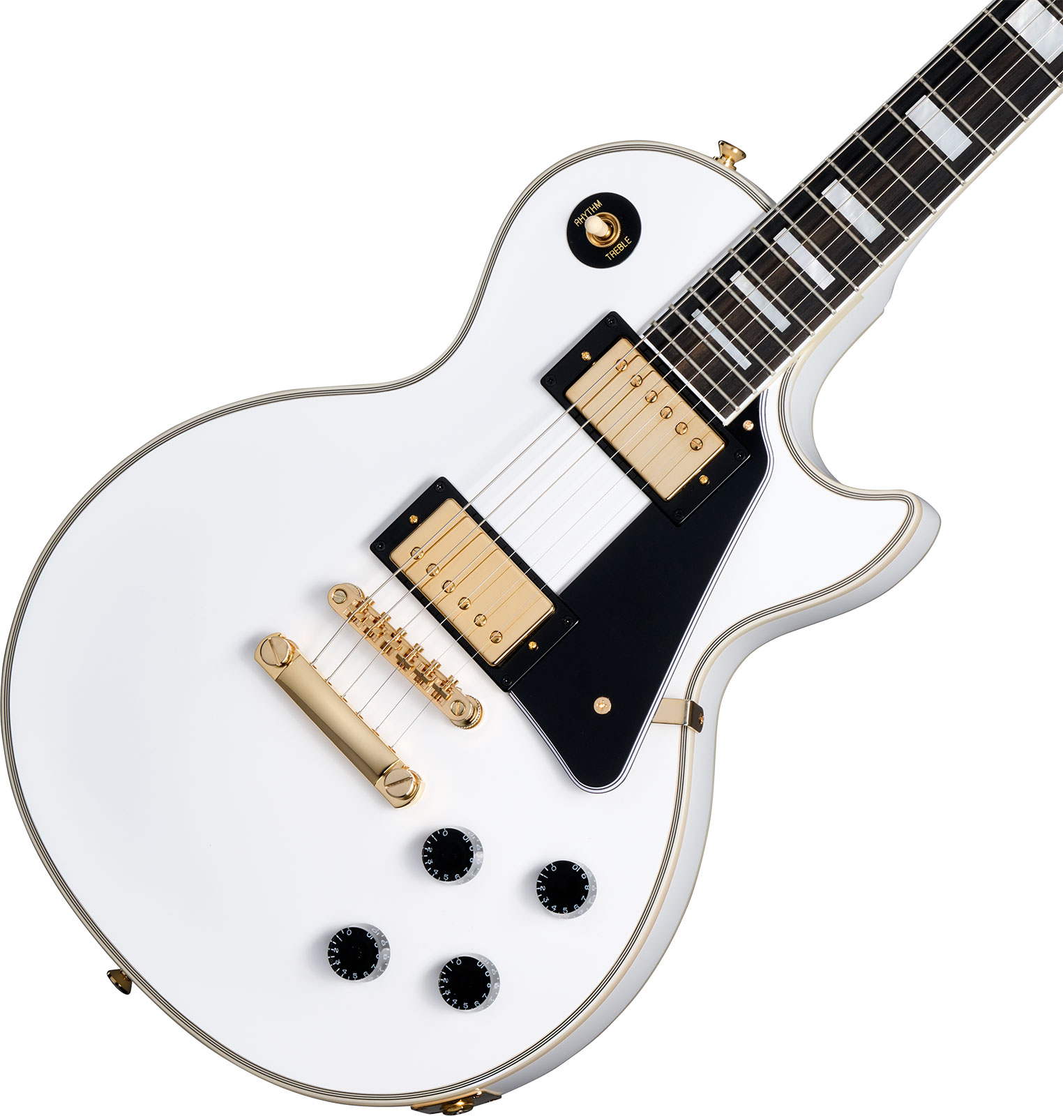 Epiphone Les Paul Custom Inspired By 2h Ht Eb - Alpine White - Enkel gesneden elektrische gitaar - Variation 3