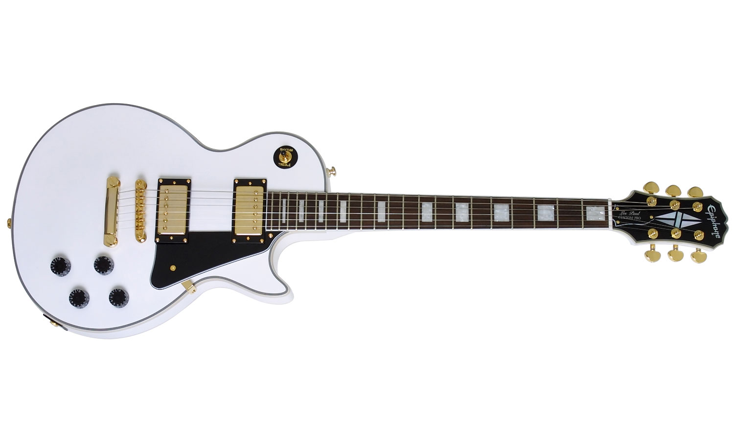 Epiphone Les Paul Custom Pro Gh - Alpine White - Enkel gesneden elektrische gitaar - Variation 1