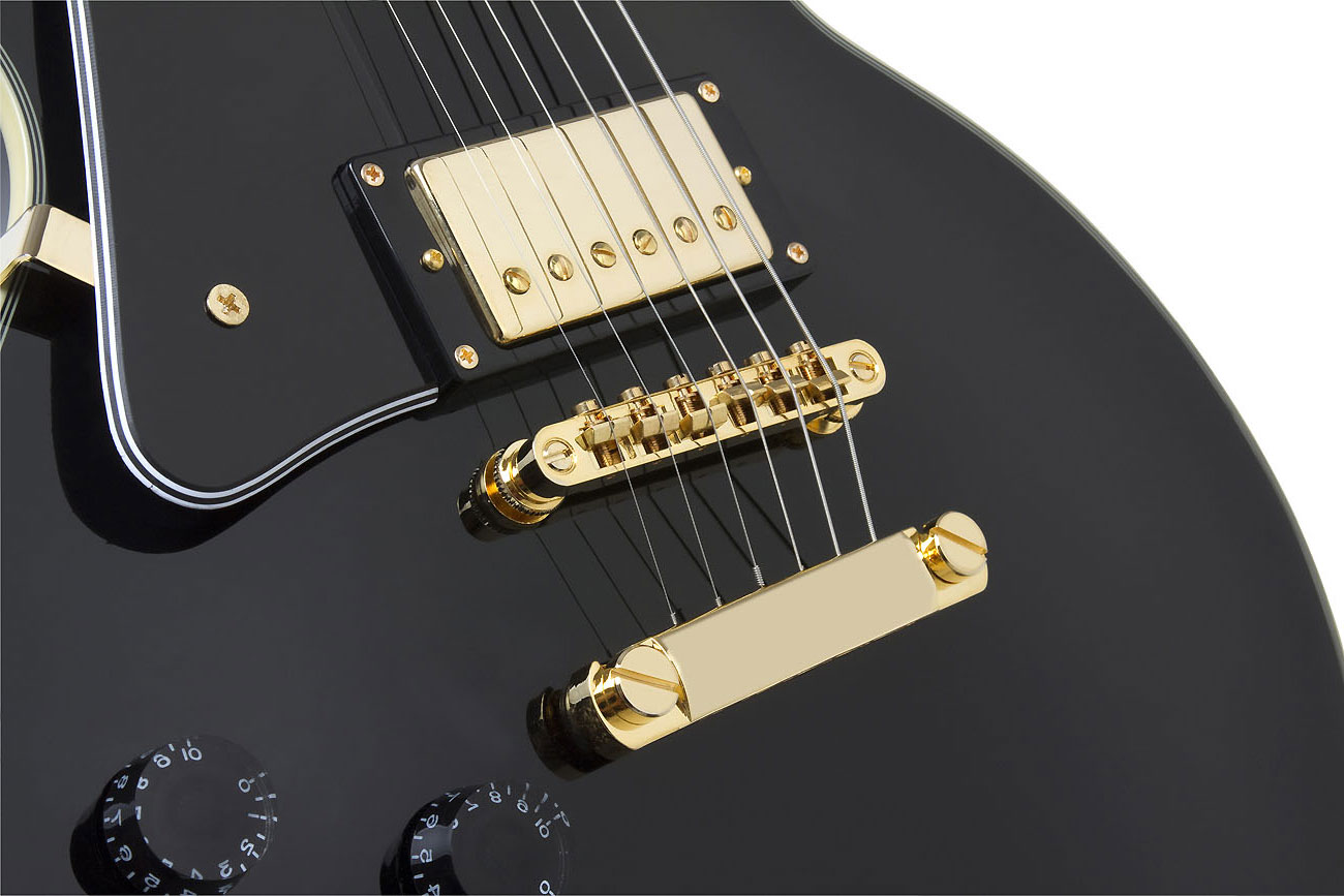 Epiphone Les Paul Custom Pro Lh Gaucher - Ebony - Linkshandige elektrische gitaar - Variation 2