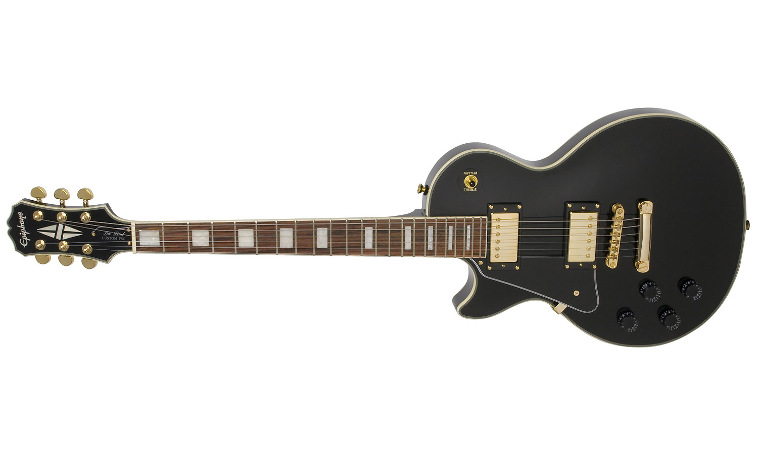Epiphone Les Paul Custom Pro Lh Gaucher - Ebony - Linkshandige elektrische gitaar - Variation 1