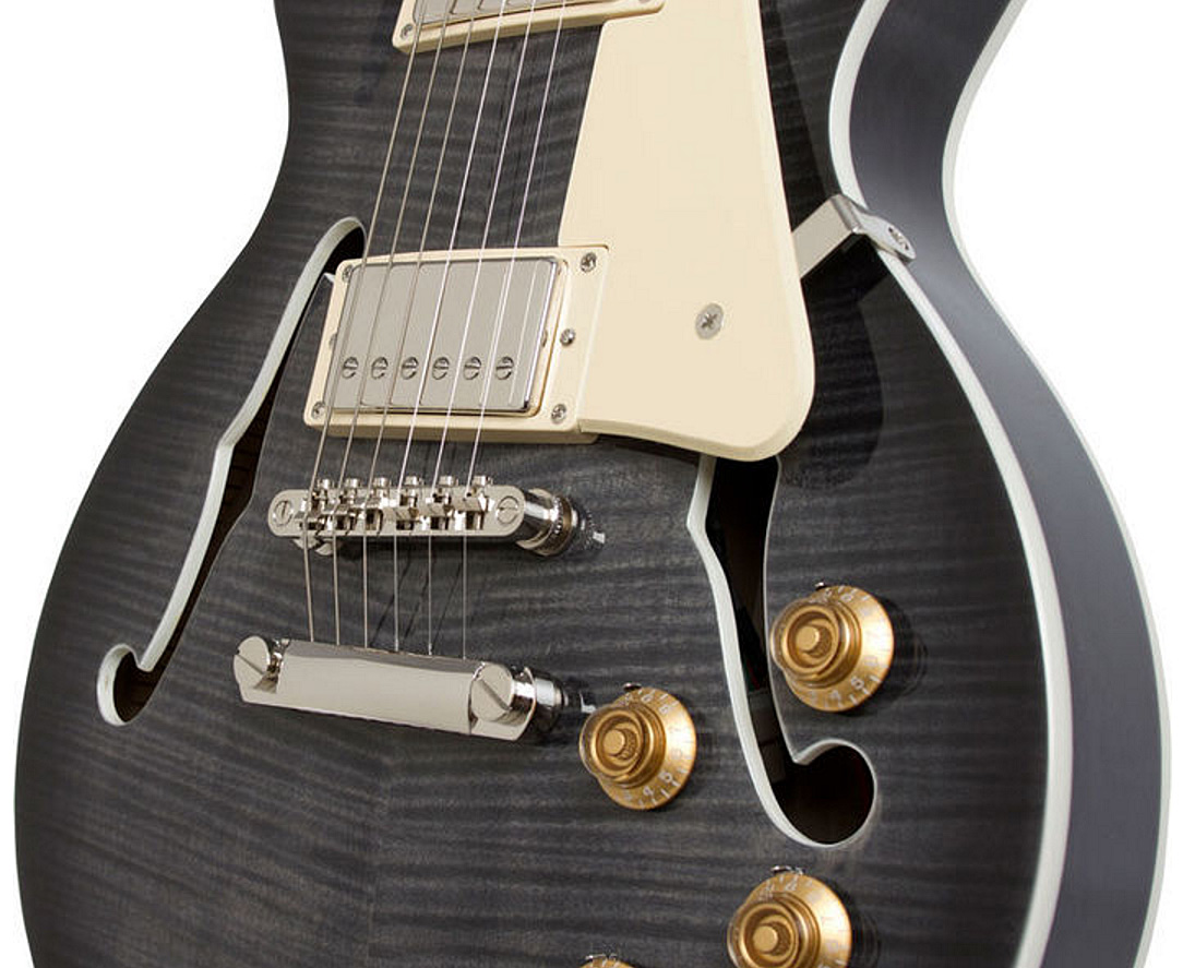 Epiphone Les Paul Es Pro 2016 - Trans Black - Semi hollow elektriche gitaar - Variation 3