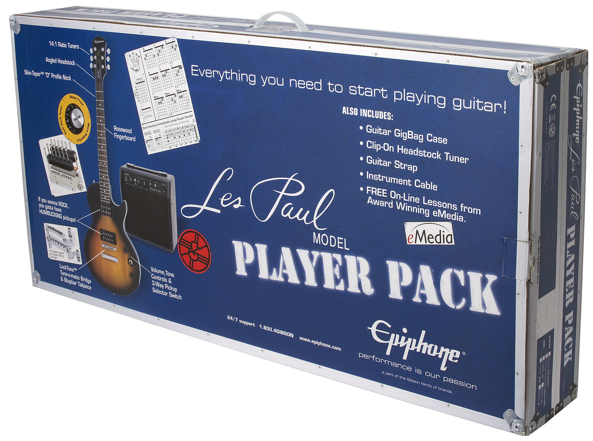 Epiphone Les Paul Player Pack Ch - Ebony - Elektrische gitaar set - Variation 3